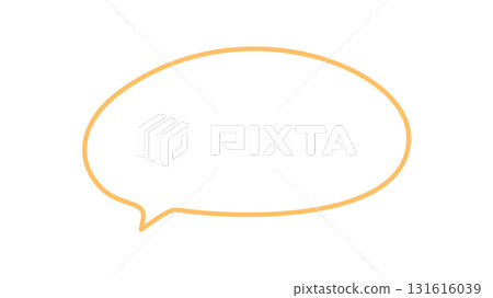 Organic hand drawn speech bubble outline forms a simple circle for chat or text. Message icon for comment or talk, clean dialogue bubble design in orange, perfect conversation and modern Organic hand drawn speech bubble outline forms a simple circle for chat or text. Message icon for comment or talk, clean dialogue bubble design in orange, perfect conversation and modern 131616039