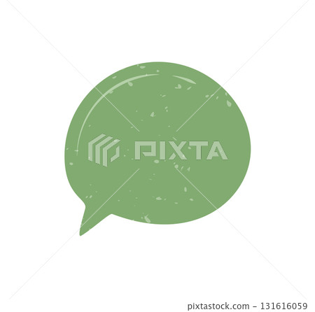 Hand drawn rough organic speech box in green with paper texture sticker. Round chat bubble as paper sticker, perfect for message, talk or chat note with bubble shape for creative label. Hand drawn rough organic speech box in green with paper texture sticker. Round chat bubble as paper sticker, perfect for message, talk or chat note with bubble shape for creative label. 131616059