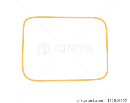 Hand drawn rectangle outline frame with organic border style forms an empty box on a white background. This template suits card or text needs, giving a clean and minimal appearance in various design 131616065