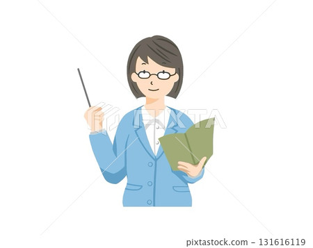 一位女老師在學校課堂上講解 131616119