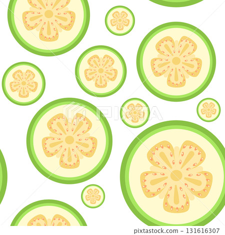 Yellow guava slices seamless tropical pattern vector illustration Yellow guava slices seamless tropical pattern vector illustration 131616307