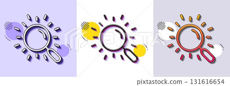 Search line icon. Halftone dotted pattern. Gradient icon with grain shadow. Find document sign. Magnify glass. Line search icon. Various designs. Vector Search line icon. Halftone dotted pattern. Gradient icon with grain shadow. Find document sign. Magnify glass. Line search icon. Various designs. Vector 131616654