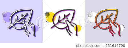 Organic tested line icon. Halftone dotted pattern. Gradient icon with grain shadow. Bio cosmetics sign. Paraben symbol. Line organic tested icon. Various designs. Vector 131616708