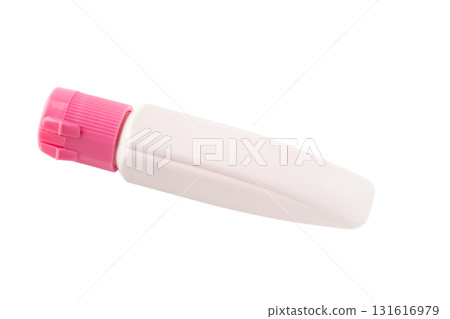 Tube of pink paint (watercolor) on a transparent background (png) 131616979