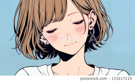 年輕女子微笑著“烏噗噗” 年輕女子微笑著“烏噗噗” 131617219