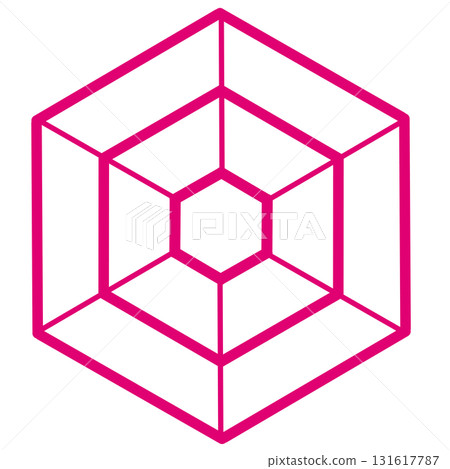Vibrant pink hexagonal geometric pattern 131617787
