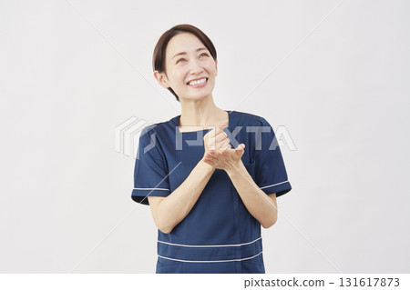 Female beauty nurse inspiration white background 131617873
