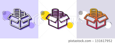 Money box line icon. Halftone dotted pattern. Gradient icon with grain shadow. Financial trade sign. Investment symbol. Line money box icon. Various designs. Vector Money box line icon. Halftone dotted pattern. Gradient icon with grain shadow. Financial trade sign. Investment symbol. Line money box icon. Various designs. Vector 131617952