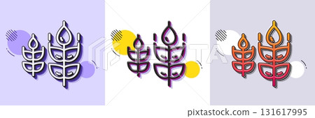 Gluten free line icon. Halftone dotted pattern. Gradient icon with grain shadow. Organic tested sign. Natural product symbol. Line gluten free icon. Various designs. Vector 131617995