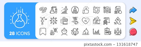 Certificate, Blood and saliva test and Yoga line icons. Interest rate, AI generate, Inflation icons. Pack of Chemistry experiment, Qr code, Dot plot icon. Vector Certificate, Blood and saliva test and Yoga line icons. Interest rate, AI generate, Inflation icons. Pack of Chemistry experiment, Qr code, Dot plot icon. Vector 131618747