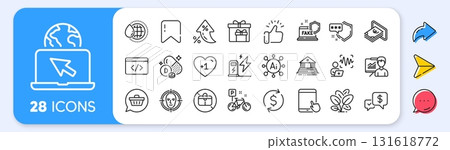 Cash, Charging station and Spinach line icons. Interest rate, AI generate, Inflation icons. Pack of Presentation, Tablet pc, Payment received icon. Vector Cash, Charging station and Spinach line icons. Interest rate, AI generate, Inflation icons. Pack of Presentation, Tablet pc, Payment received icon. Vector 131618772