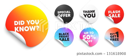 Did you know sticker tag. Special offer paper price tags. Did you know tag. Special offer question sign. Interesting facts symbol. Discount, black friday sticker. Promo banner. Vector Did you know sticker tag. Special offer paper price tags. Did you know tag. Special offer question sign. Interesting facts symbol. Discount, black friday sticker. Promo banner. Vector 131618908