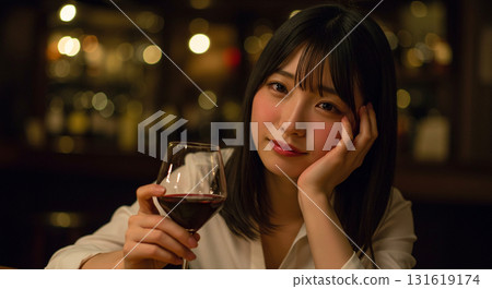 融化的目光，雞尾酒之夜AI生成的圖像 131619174