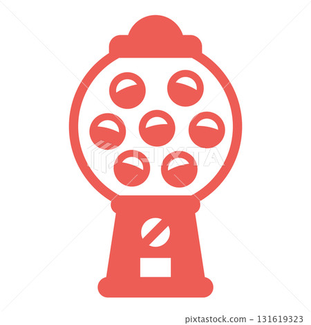 紅色扭蛋機插圖（膠囊和單一） 131619323