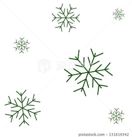 Green snowflakes of various sizes Green snowflakes of various sizes 131619342