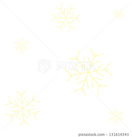 Light yellow pattern of large and small snowflakes 131619343