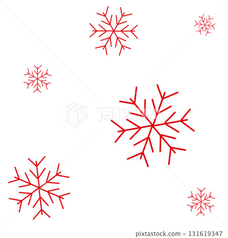 Red snowflakes of various sizes 131619347