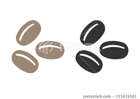 Illustration of three coffee beans set Illustration of three coffee beans set 131619381