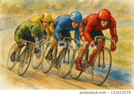 Keirin KEIRIN 目標衝刺水彩 Keirin KEIRIN 目標衝刺水彩 131619579