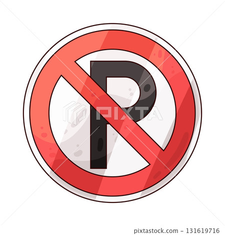 illustration of No Parking sign 131619716