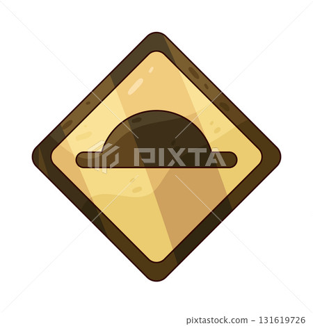 illustration of Speed Bump Ahead sign 131619726
