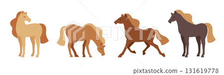 馬、十二生肖、溫順野馬套裝 131619778