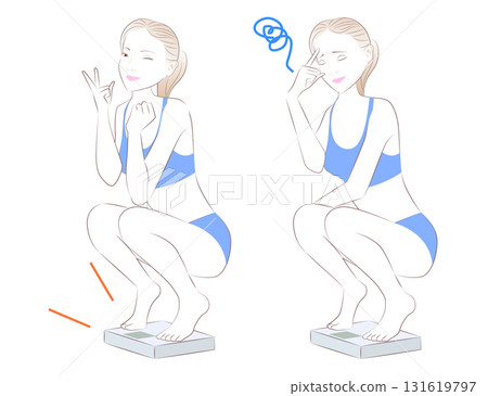 A woman on a scale A woman on a scale 131619797