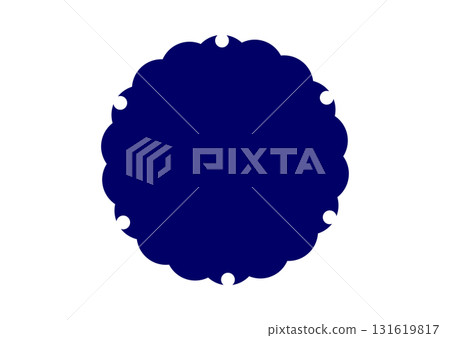 Simple Japanese pattern frame illustration, snowflake, navy blue, face, white background, vector png transparent 131619817