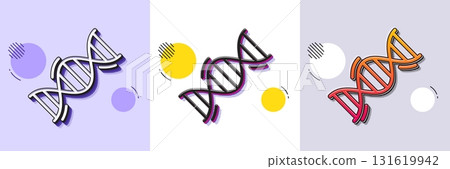 Chemistry dna line icon. Halftone dotted pattern. Gradient icon with grain shadow. Laboratory analysis sign. Chemical formula symbol. Line chemistry dna icon. Various designs. Vector Chemistry dna line icon. Halftone dotted pattern. Gradient icon with grain shadow. Laboratory analysis sign. Chemical formula symbol. Line chemistry dna icon. Various designs. Vector 131619942
