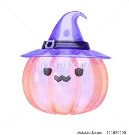 搖晃的透明鬼南瓜 3D 插圖 131620206