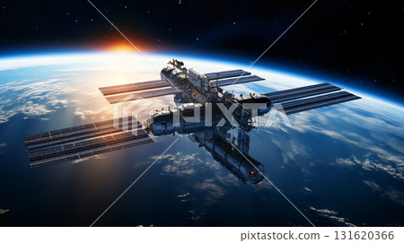 地球和太空站的圖像 131620366