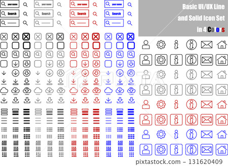 Multicolor UI icon set 131620409