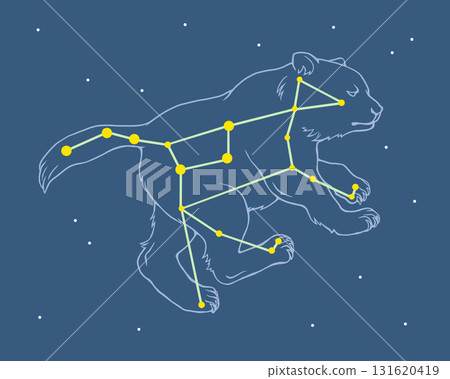 Illustration of Ursa Major floating in the night sky Illustration of Ursa Major floating in the night sky 131620419