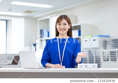 Portrait of a female receptionist 131620436