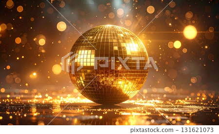 Bright mirrored disco balls illuminate a nightclub celebration, glittering on a Christmas tree and a festive party background Bright mirrored disco balls illuminate a nightclub celebration, glittering on a Christmas tree and a festive party background 131621073