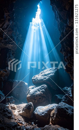 Green forest landscape with natural waterfall cascade flowing over rocks into a river stream Green forest landscape with natural waterfall cascade flowing over rocks into a river stream 131621275