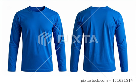 Blank long sleeve T Shirt template front and back view on white background Blank long sleeve T Shirt template front and back view on white background 131621514