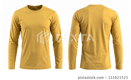 Blank long sleeve T Shirt template front and back view on white background Blank long sleeve T Shirt template front and back view on white background 131621523