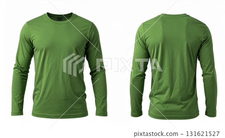 Blank long sleeve T Shirt template front and back view on white background Blank long sleeve T Shirt template front and back view on white background 131621527