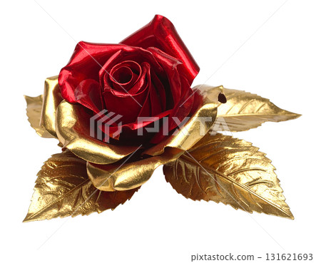 Glossy and luxurious gold and red glitter rose PNG image Glossy and luxurious gold and red glitter rose PNG image 131621693