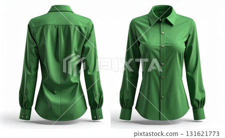Two 3d woman blouse office formal shirt front and back view. Two 3d woman blouse office formal shirt front and back view. 131621773