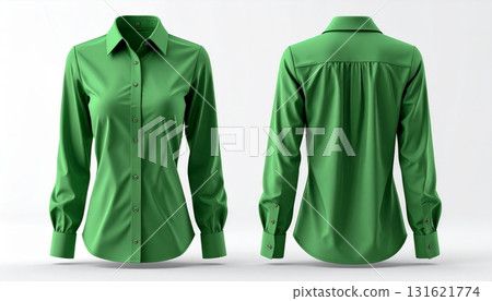 Two 3d woman blouse office formal shirt front and back view. Two 3d woman blouse office formal shirt front and back view. 131621774