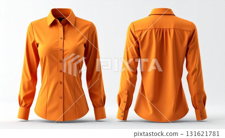 Two 3d woman blouse office formal shirt front and back view. Two 3d woman blouse office formal shirt front and back view. 131621781