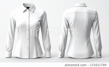 Two 3d woman blouse office formal shirt front and back view. Two 3d woman blouse office formal shirt front and back view. 131621789