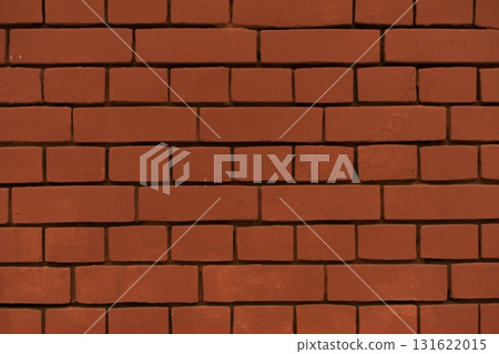 Bright Red Brick Wall Close-Up Bright Red Brick Wall Close-Up 131622015