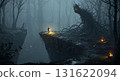 圖 A:一隻怪物在迷霧森林中游盪 圖 A:一隻怪物在迷霧森林中游盪 131622094