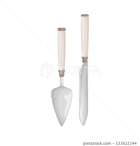 Illustration of wedding cake knife  131622144