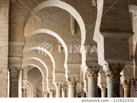 Columns at ninth century Great Mosque in Kairouan Tunisia the oldest mosque in north Africa Columns at ninth century Great Mosque in Kairouan Tunisia the oldest mosque in north Africa 131622358
