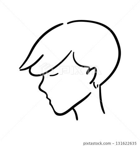 Illustration of a man in profile Illustration of a man in profile 131622635