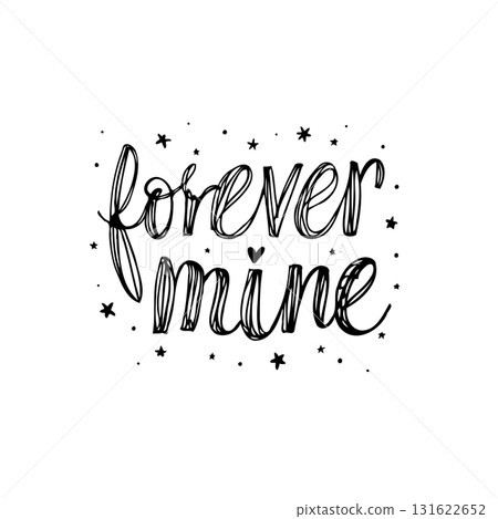 Forever Mine: A Sweet Declaration of Love with Stars and Heart Accent 131622652
